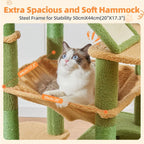 71in Multi-Level Cat Tree Tower with 8 Scratching Posts & Hammock