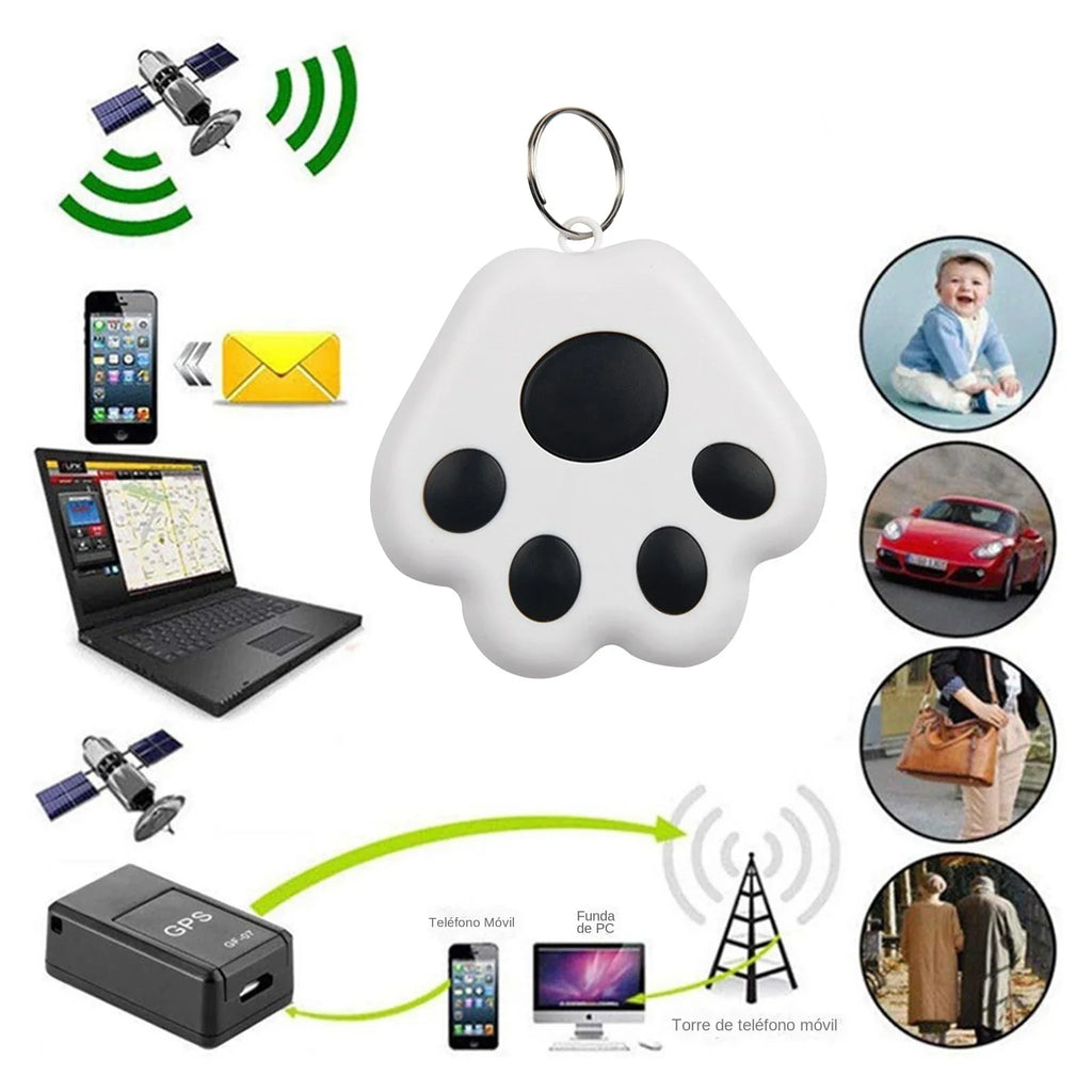 Paw-Shaped Mini Bluetooth GPS Anti-Loss Tracker - Smart Finder for Dogs, Cats, Kids, Wallets & Keys