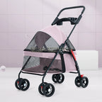 Pet Stroller for Cats/Dogs, Zipper Entry, Dog/Cat Puppy Stroller Easy One-Hand Fold, Jogging Tires, with Cup Holder