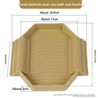 Yellow Edge Turtle Bath Basin Half Water Reptile Turtle Bath Basin Water Food Dual-Use Crawling Pet Breeding Box Landscaping