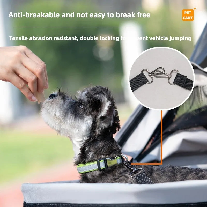 3-in-1 Folding Dog Stroller Pet Stroller 4 Wheel Foldable Pet Stroller with Detachable Carrier Storage for Small Dogs Cats