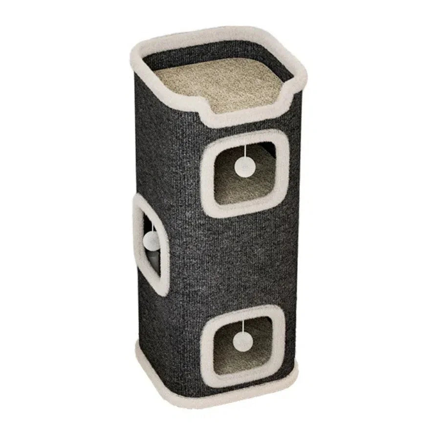 Cozy Cat Cave Bed with Hideaway Hut (Washable, Winter Warm)