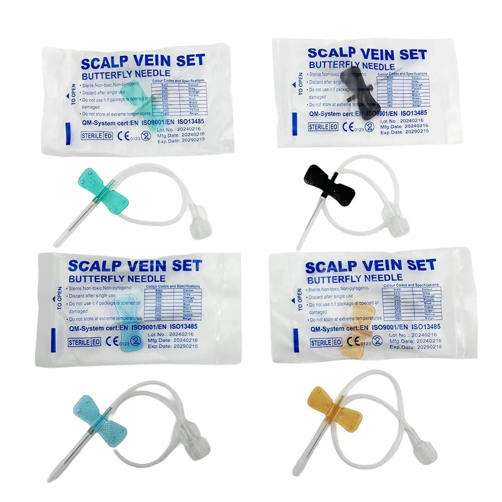 Double-Wing Blood Infusion Needles, Bulk Lot (50-Pack)