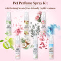 Pet Perfume Gift Set Six Pieces Non Irritating Refreshes Deodorizes Eliminates Body Odor For All Breeds Dogs Cats Travel Use
