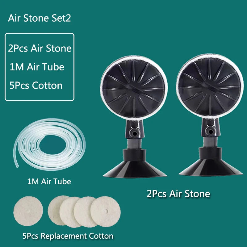 Plastic Aquarium Air Stone Aerator (1–2pcs, Pond & Fish Tank, Oxygen Bubbler)