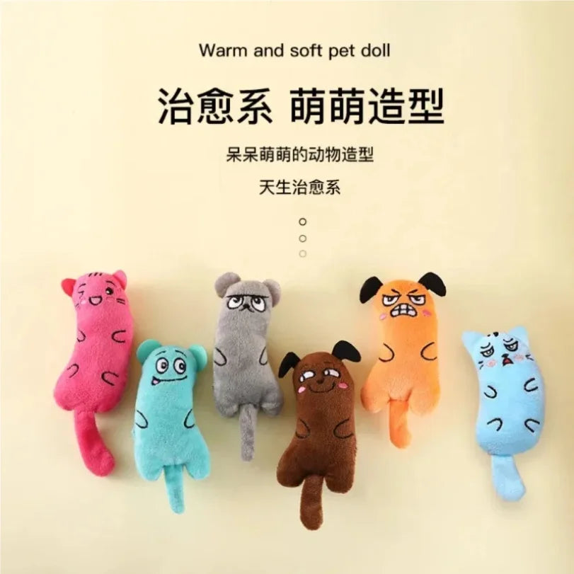 Mini Catnip Chew Toy for Kittens — Cute Plush Teeth Grinding Squeaky Toy with Catnip
