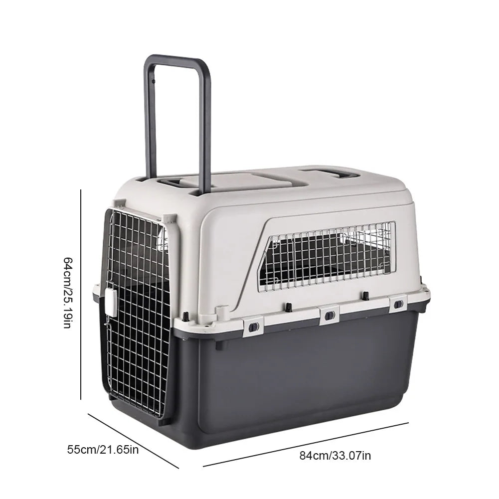 Pet Carrier with Wheels for Dogs Up To 44lbs & Cat Airline Approved Dog Carrier Rolling Pet Carrier Pet Stroller, 33 Inches