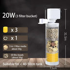 Silent 220V Submersible Aquarium Filter (Turtle & Fish Tank, Bio Sponge, Wave Maker)