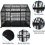 Heavy-Duty XL Dog Crate with Rooftop & Lockable Wheels (54in)