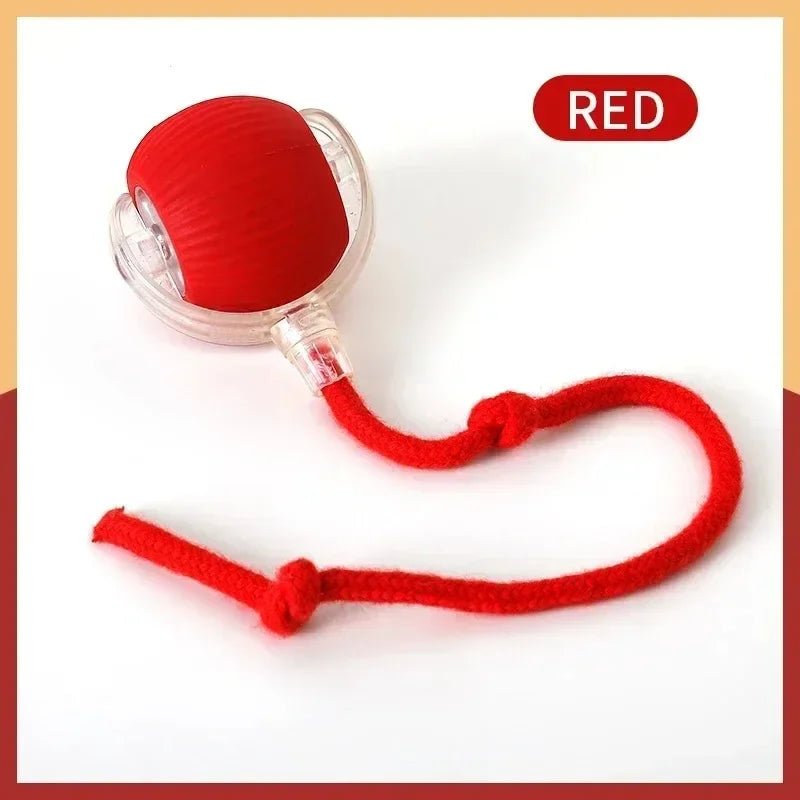 Rechargeable Auto Rolling Ball Cat Toy with Faux Tail — Smart Electric Mouse Imitation Toy for Cats & Dogs