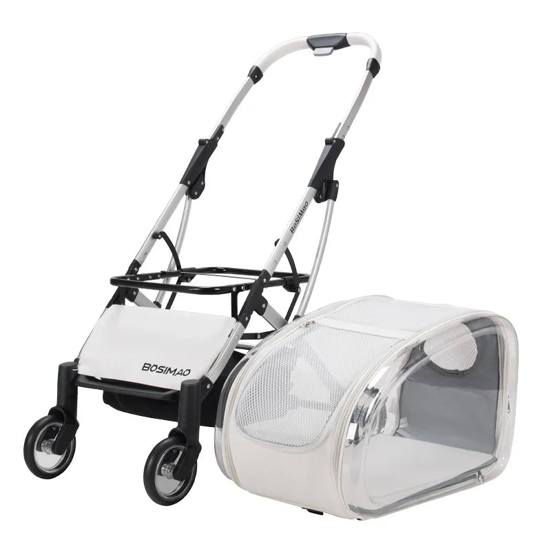 Lightweight Foldable Pet Stroller With Transparent Cover For Small Medium Dogs Detachable Dog Walking Cart Outdoor Carrier