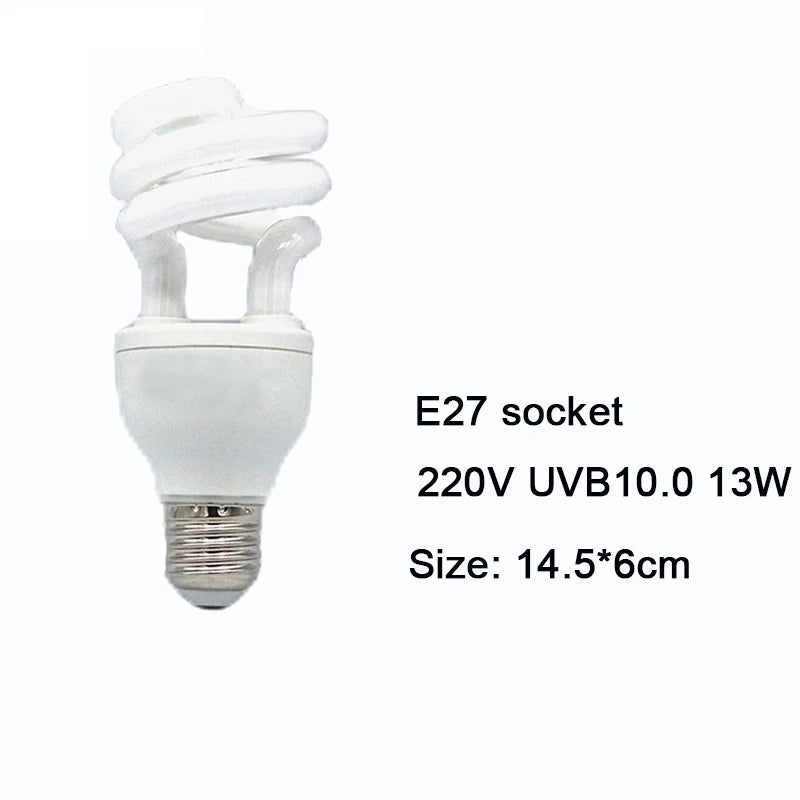 E27 13W/26W Reptile Uvb Lamp  Calcium Supplement Lamp UVB5.0/10.0 for Tortoise Lizard Snake  UV Lamp for Succulent Plants