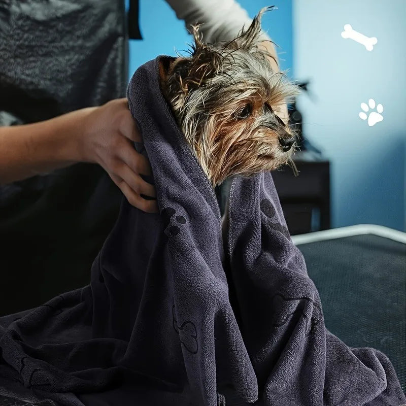 1/3pcs Quick-Dry Superabsorbent Microfiber Dog Towel- Fast-Drying,Soft & Durable with Paw Print & Bone Pattern for All Dog Sizes