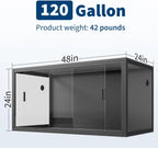 120 Gallon Lizard Tank,Large Reptile Terrarium, Front Opening Glass Enclosure,Screen Ventilation Top for Snake,Bearded Dragon