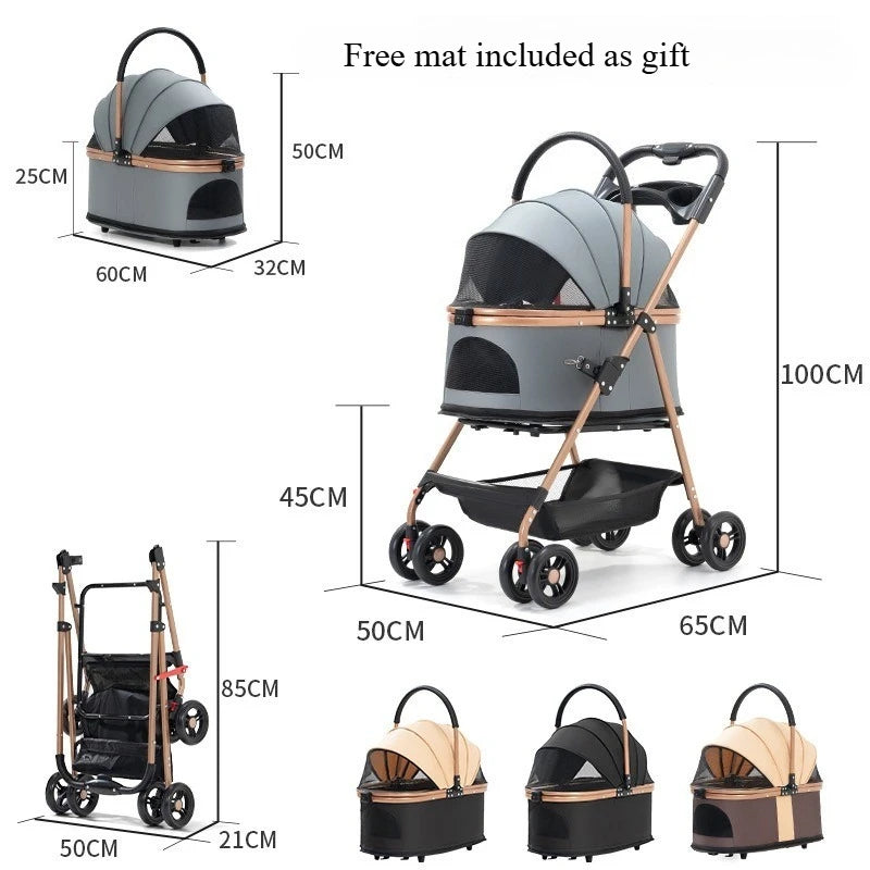 Pet cat and dog cart out small pet lightweight foldable