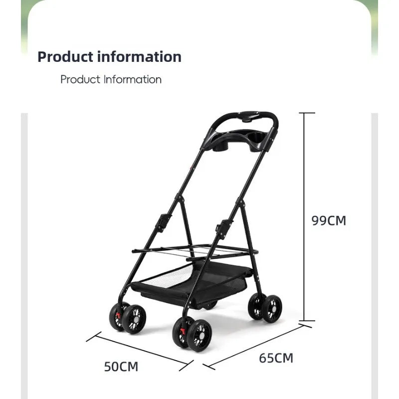 3-in-1 Folding Dog Stroller Pet Stroller 4 Wheel Foldable Pet Stroller with Detachable Carrier Storage for Small Dogs Cats