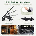 3-in-1 Pet Stroller for Medium Dogs & Cats, Detachable Aluminum Frame Carrier, All-Terrain 4-Wheel Dog Travel Carriage, Shock Ab