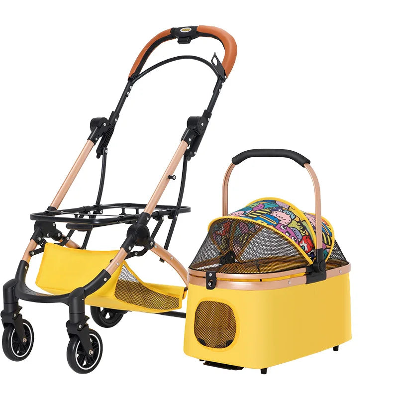 3-in-1 Pet Stroller with Car Seat (4-Wheel, Foldable, up to 36lbs)
