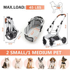 Pet Travel: 3 - in - 1 Foldable Stroller with Detachable Carrier, Storage Basket and Pet Pad, Safe for Outings, Khaki