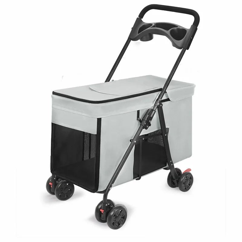 Large Dog Pet Stroller Foldable Multifunctional Outdoor All Terrain Portable Travel Carrier Dog Stroller Cat Stroller Dog Cart