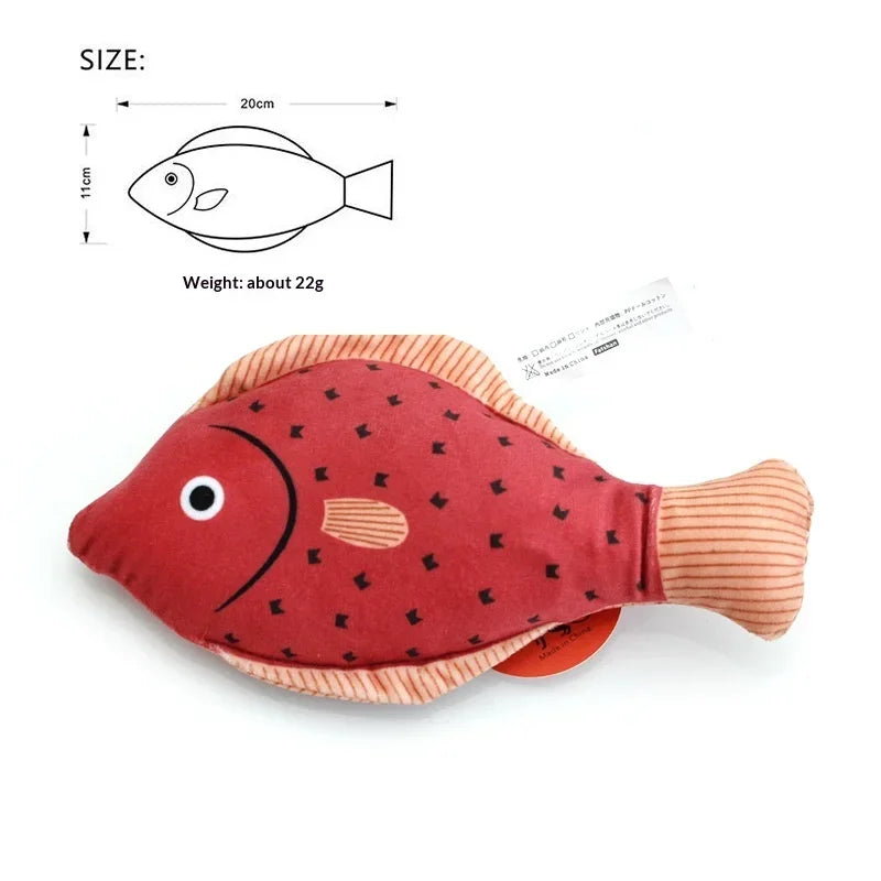 Realistic Catnip & Silvervine Plush Fish Kicker Toy — Interactive Wand & Chew-Resistant Cat Toy