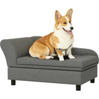 Elevated Dog Bed with Hidden Storage & Soft Cushion (Gray)