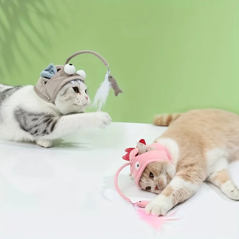 Adjustable Cat Headwear Teaser Toy — Interactive Cosplay Accessory for Endless Fun