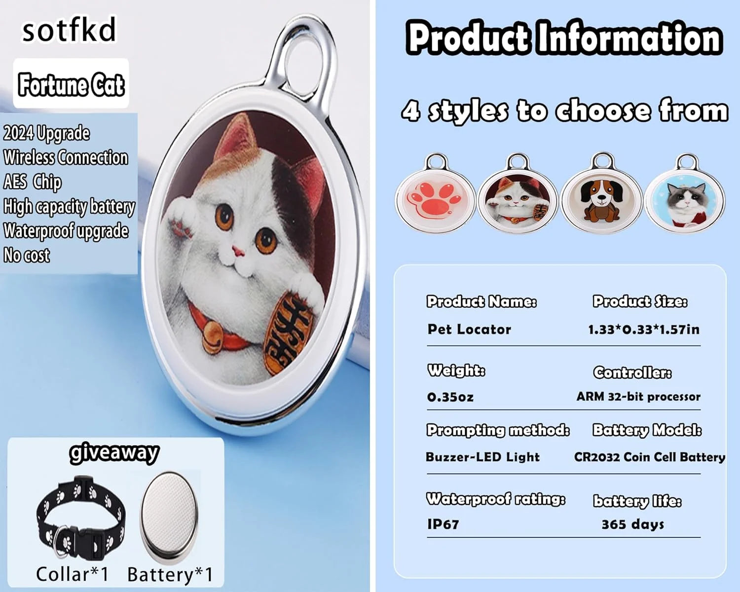 Long-Distance Mini Waterproof GPS Tracker Collar for Cats & Dogs - Smart Real-Time Pet Locator for Android & iOS