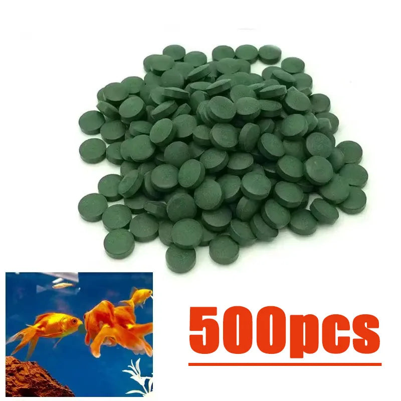 100-3000pc High Purity Spirulina Tablets Spiral Seaweed Enrichment Favorite Pets Food Fish Crystal Red Shrimp Fish Food Aquarium
