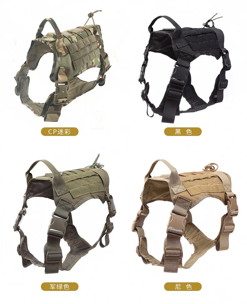 Tactical Camouflage Dog Vest Large Dog Outdoor Training Chest And Back Set Explosive Charge Leash Military Police Dog Equipment