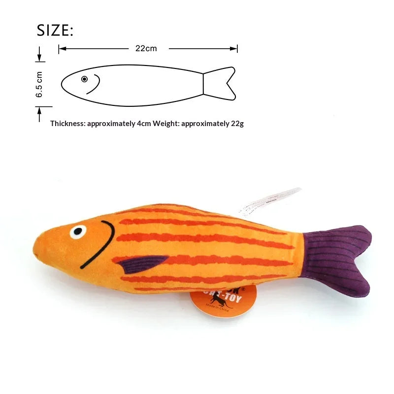 Realistic Catnip & Silvervine Plush Fish Kicker Toy — Interactive Wand & Chew-Resistant Cat Toy