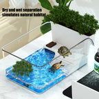 Aquatic Turtle Tank Reptile Habitat Box Transparent Small Tortoise Breeding Box for Reptile Crab School Science Class Nature