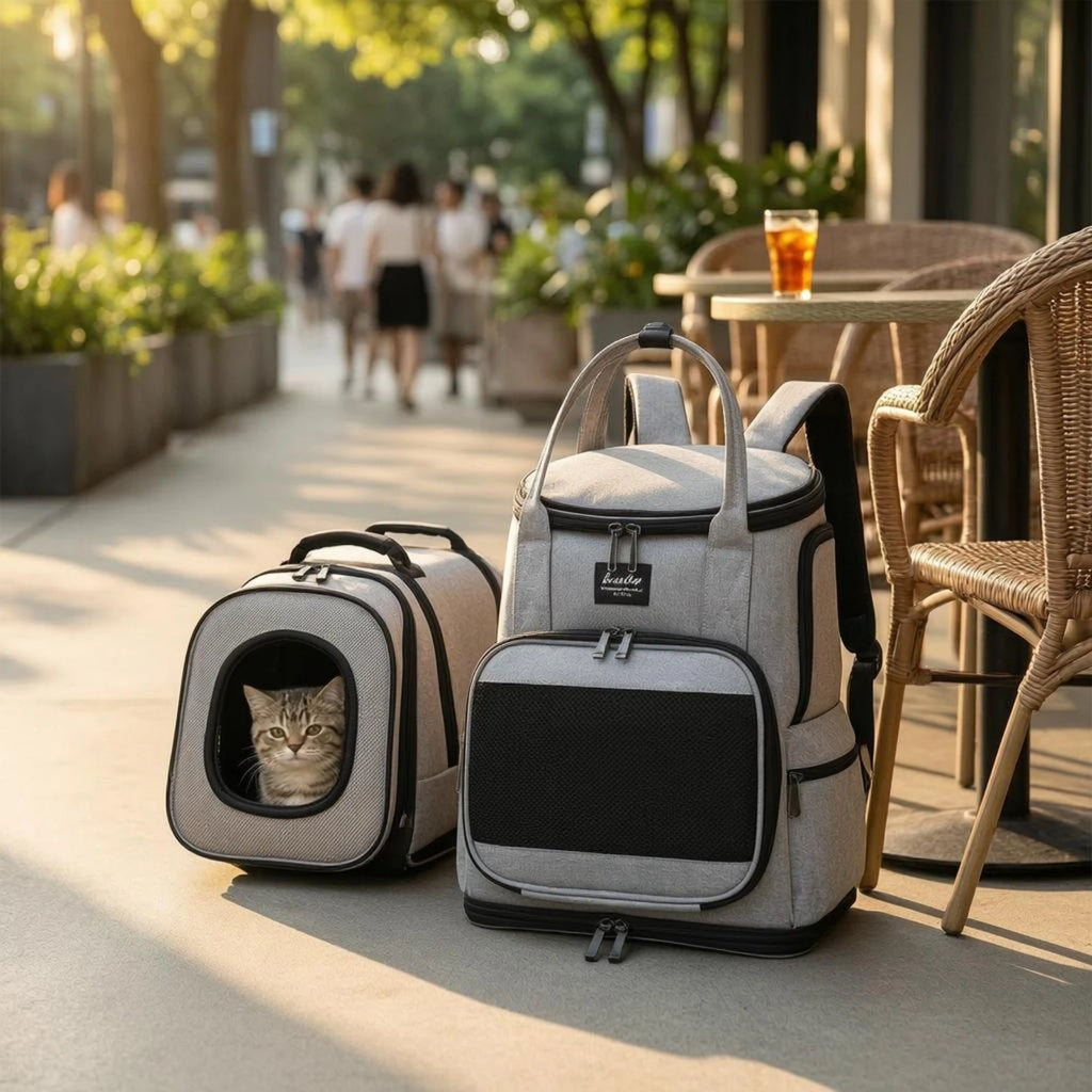 Pet Carrier Backpack Zippered Mesh Pet Carrier Backpack Water-Resistant Easy to Clean for Travel