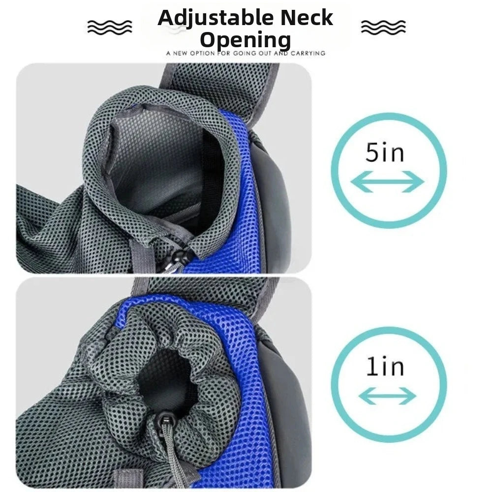 Hands-Free Puppy Carrier Backpack Breathable Crossbody Bag Travel Shoulder Bag Multi-size Oxford Cloth Mesh Sling Bag