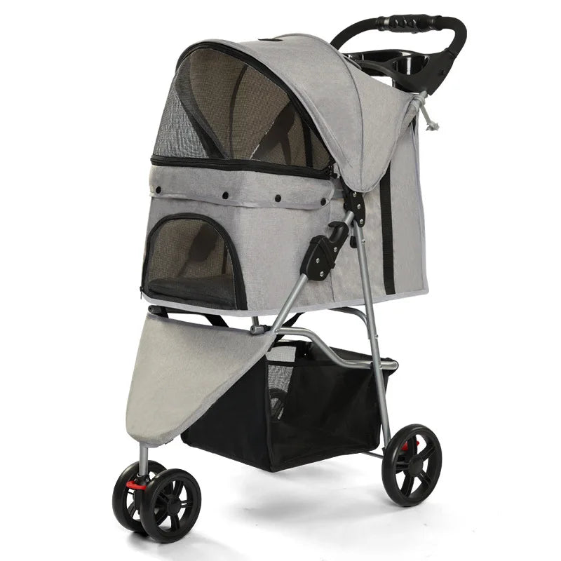 Portable Foldable Disabled Pet Stroller Outdoor Lightweight Cat Dog Cart Wholesale Cat Stroller Pet Trolley Puppy Stroller