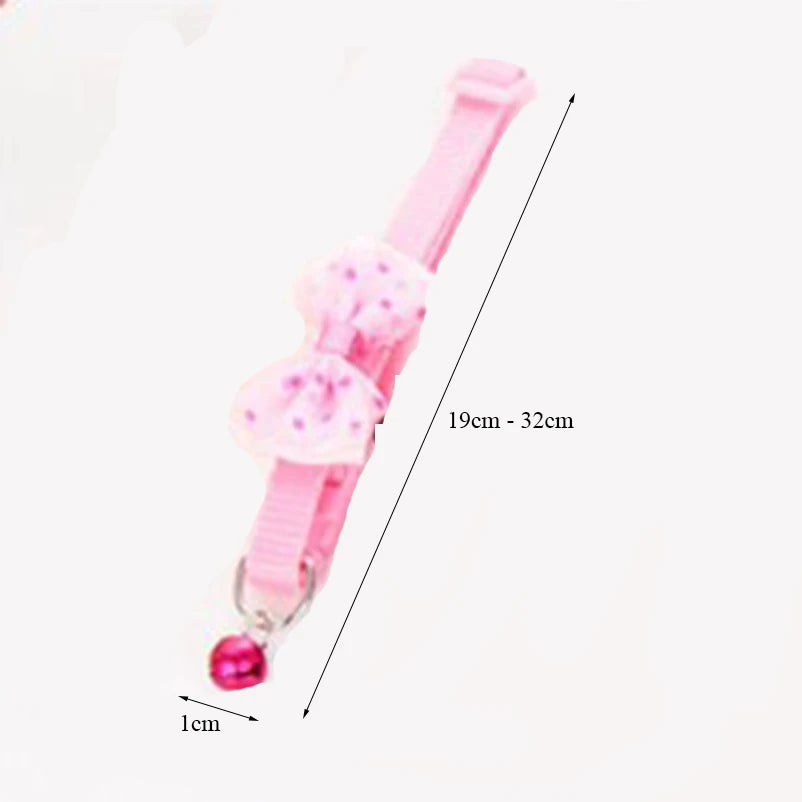 Adjustable Bow Bell Collar Set for Cats & Dogs — Soft Universal Fit