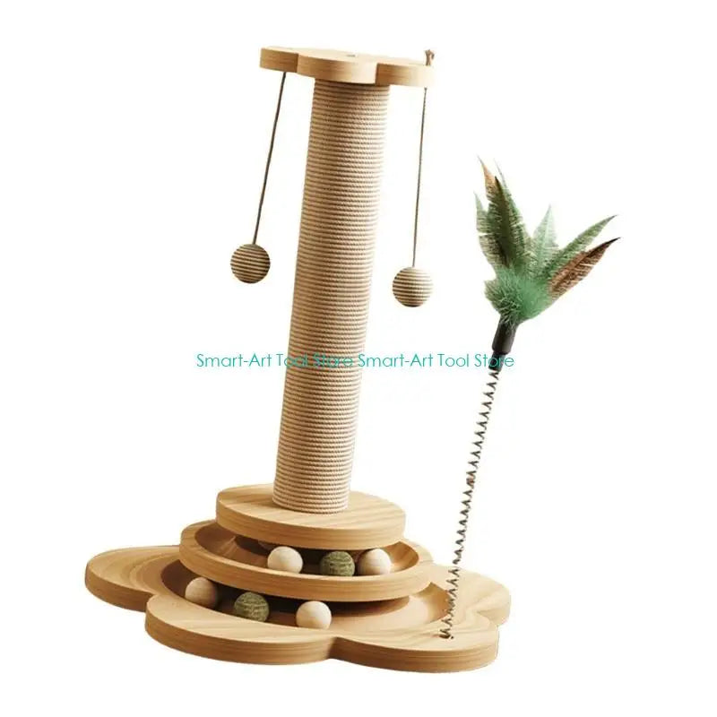 Pendant Cat Scratching Post with Interactive Track — Fun Scratcher for Small & Large Indoor Cats