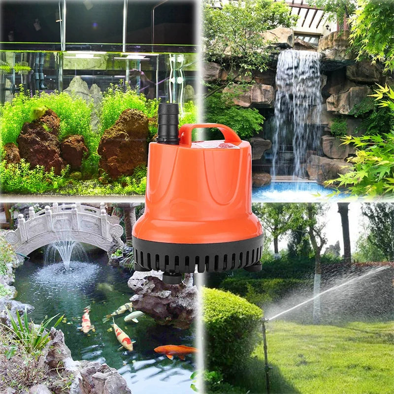 Submersible Aquarium Pump (30–110W, Bottom Suction, Multi-Function)