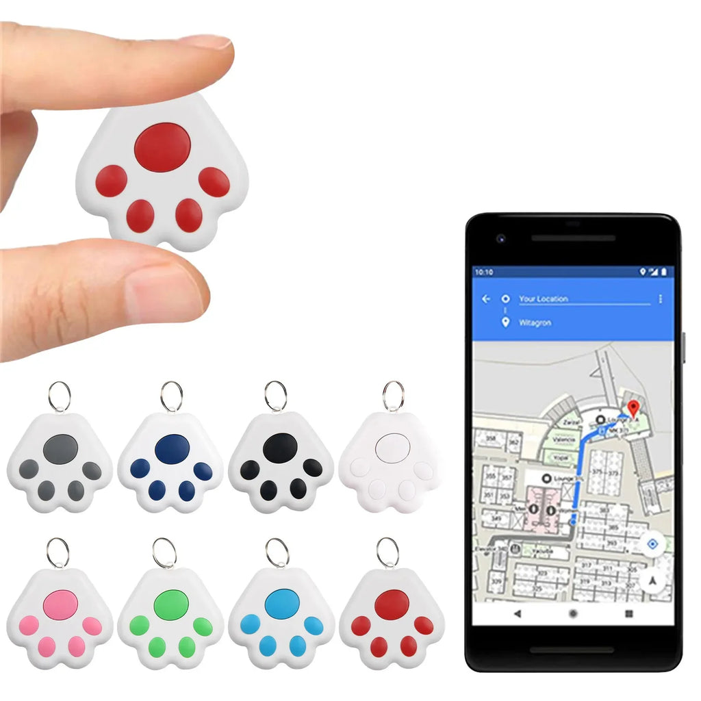Paw-Shaped Mini Bluetooth GPS Anti-Loss Tracker - Smart Finder for Dogs, Cats, Kids, Wallets & Keys