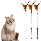 Gradient Feather Cat Teaser Wand Toy — Colorful Interactive Rod Stick for Cats (1–50 Pack)
