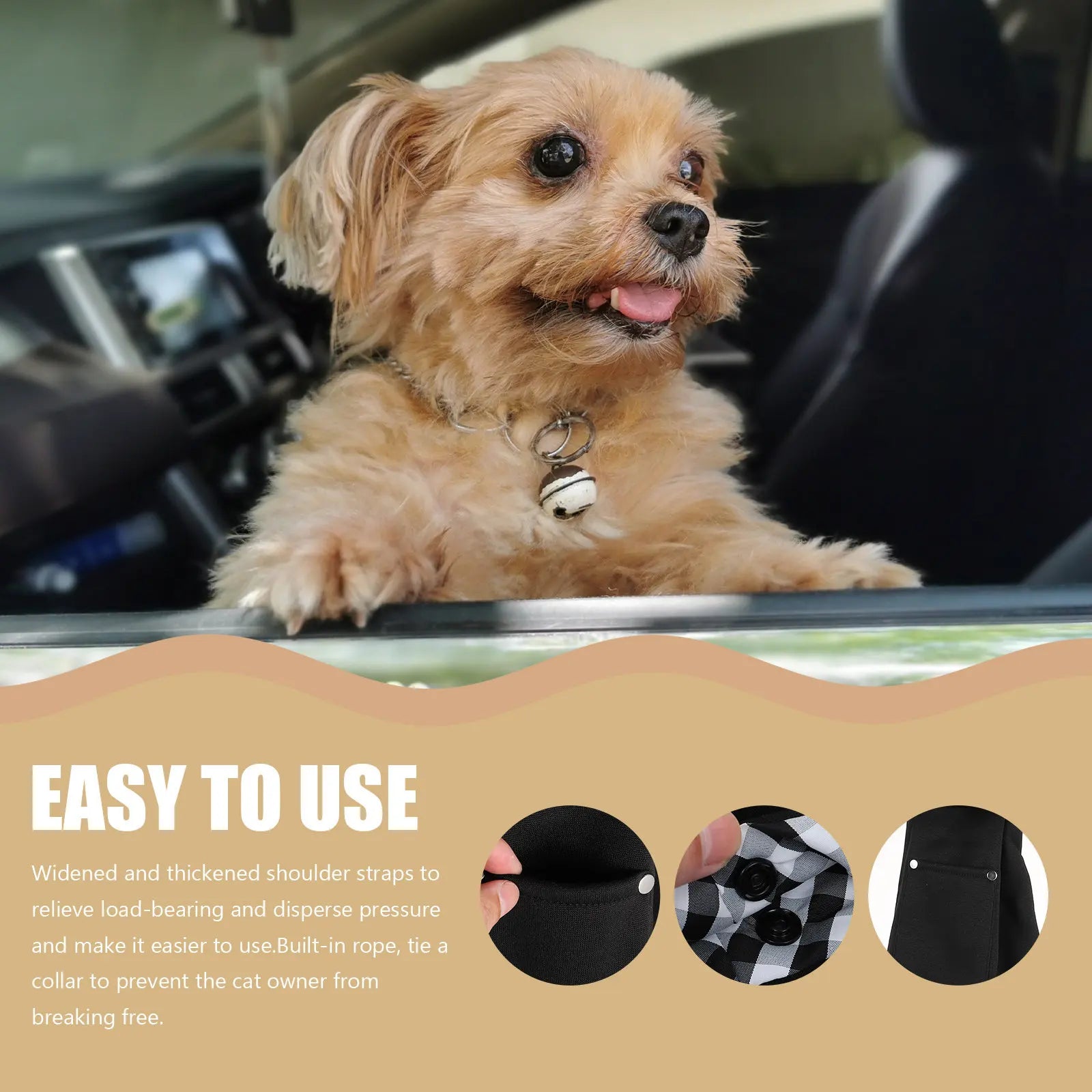 Lightweight Polyester Pet Sling Carrier (Outdoor Hiking, Camping, Breathable)