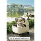Luxury Cat & Dog Pet Stroller Water Resistant Nylon Travel Bag with Wheels Comfortable