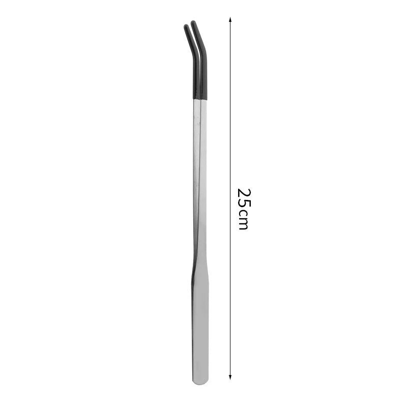 Stainless Steel Reptile Feeding Tongs With Rubber Tips Aquarium Aquarium Straight And Curved Tweezers Pet Feeding Accessories