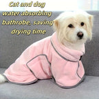Super Absorbent Microfiber Pet Bathrobe Quick-Drying Soft Comfortable Towel Drying Robe Adjustable Hook And Loop Pet Supplies