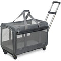 Large Rolling Pet Carrier with Wheels (up to 30lbs, Breathable, Collapsible)