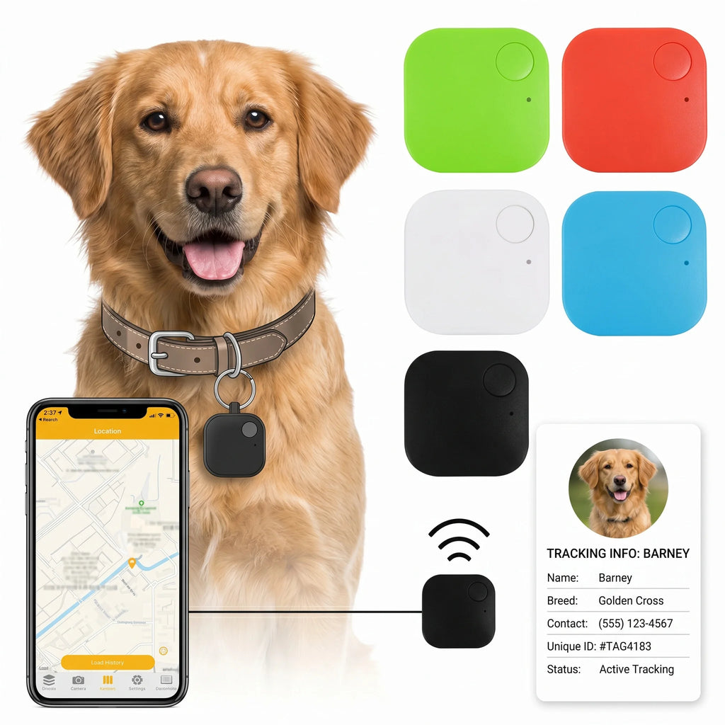 Mini Bluetooth GPS Pet Anti-Loss Tracker with Built-In Speaker - AirTag-Style Smart Locator for iOS & Android