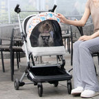 Lightweight Foldable Pet Stroller for Cats & Dogs (Ultra-Light, Large Capacity, Dual-Pet Friendly)
