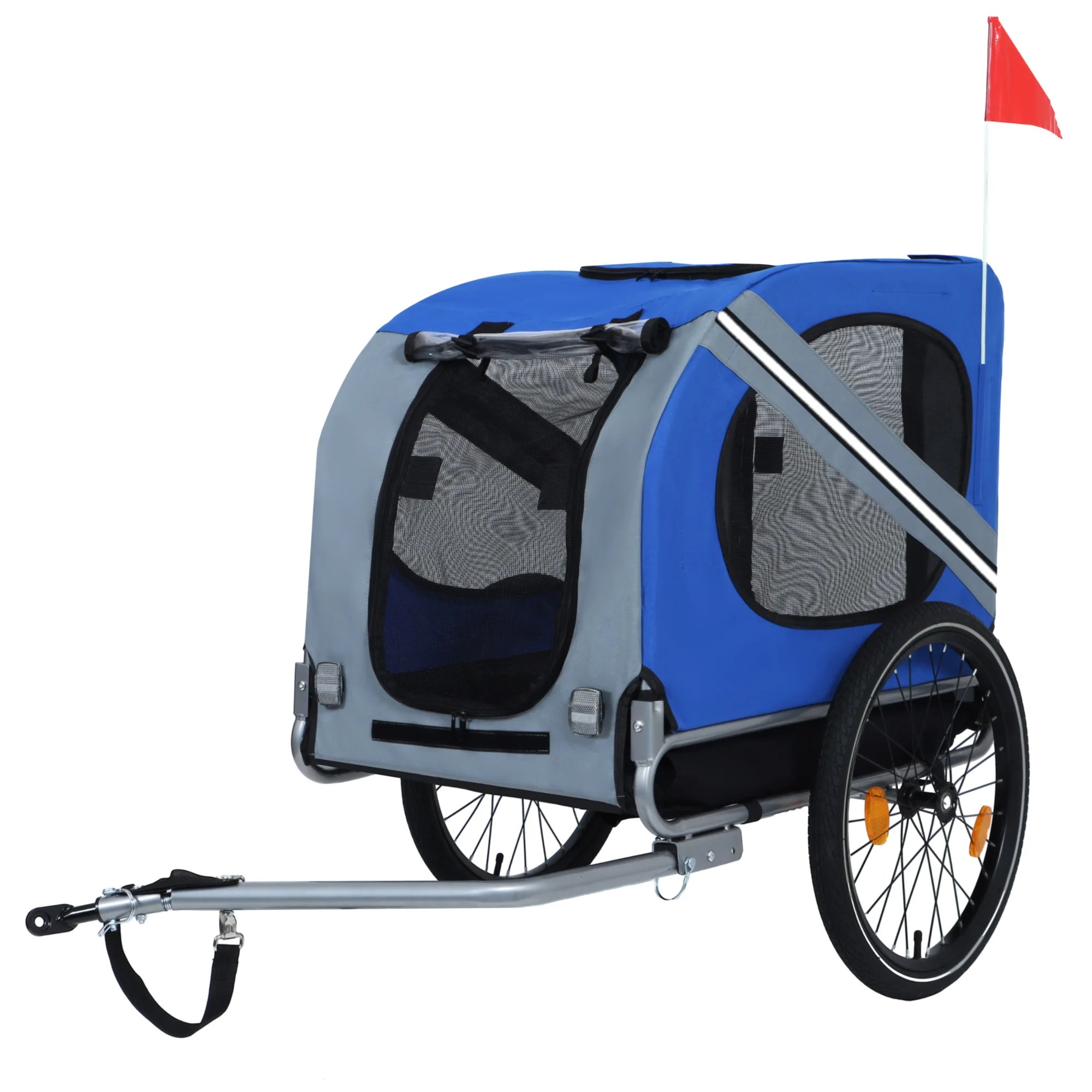 2-in-1 Bike Trailer & Push Cart for Pets - All-Terrain Pet Carrier & Durable Steel Frame, 66LB Capacity for Cycling, Camping