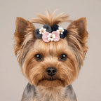 12Pcs Yarn Bow Pet Hair Bow Elastic Band Various Colors Dog Hair Tie Cute Style Soft Texture Pet Head Flower Pet Grooming