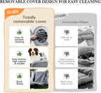 42x30in Orthopedic Dog Bed for Extra Large Dogs, Waterproof Egg Crate Foam (Grey)